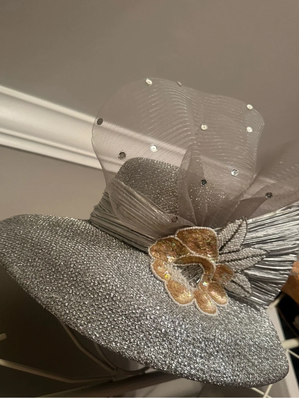 Silver and Gold Decorative Women's Fascinator Hat